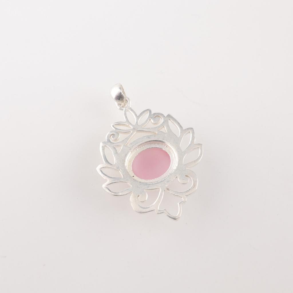 Rosa Katzenaugen Edelstein 925 Gestempeltes Silber Schmuck Handgefertigt Damen Kette Anhänger CP-1-43