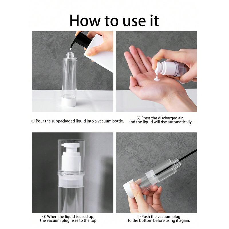 1pc 50ml Vacuum Bottle Mist Toner & Lotion Containers, Refillable Vacuum Travel Pump Spray Bottle For Toner, Lotion, Empty Bottles