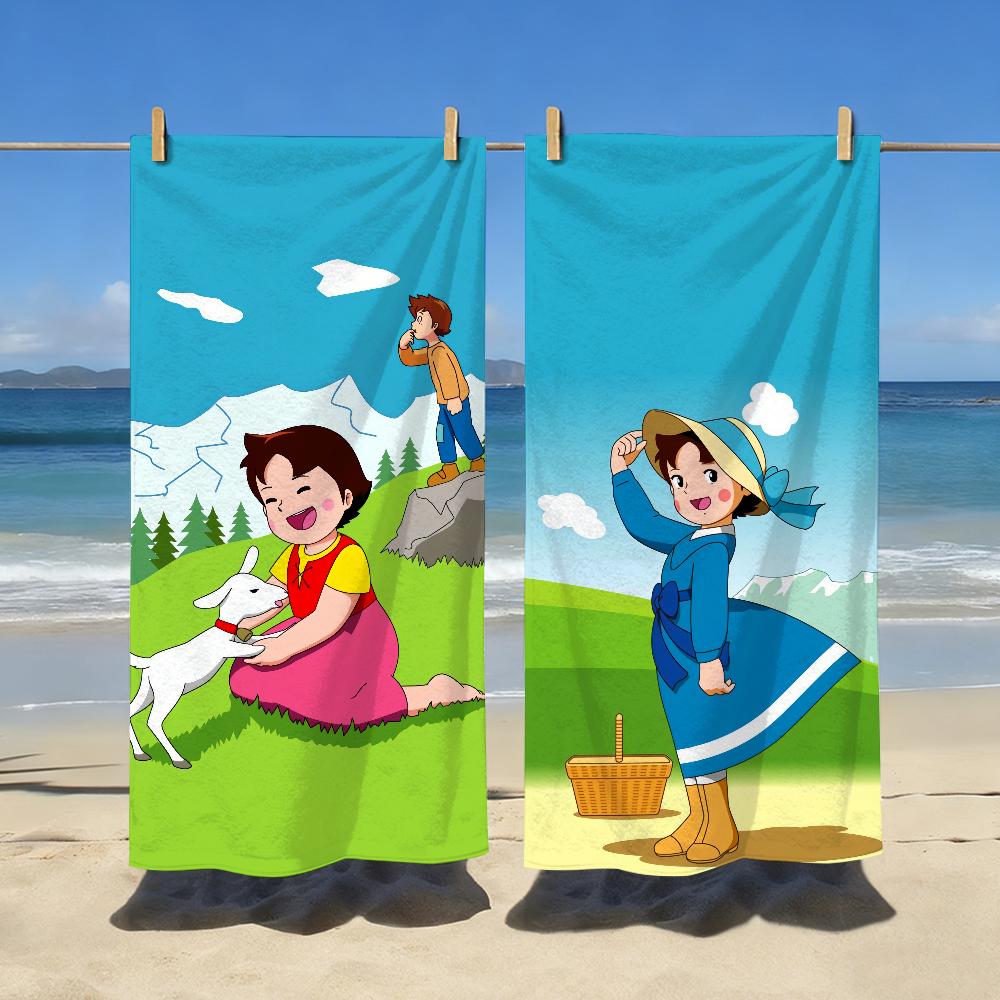 Asciugamano Carino Cartone Animato Bambina Heidi Morbido Regalo Piscina Per Viaggio Palestra Doccia Campeggio Asciugatura Rapida Sportivo Grandi Asciugamani da Spiaggia