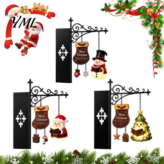 Bookshelf Lighting Christmas Hanging Light, Snowman Book Nook Lamp, Metal Festive Reading Accents Floating Library Lantern Decor, Holiday Ornament for