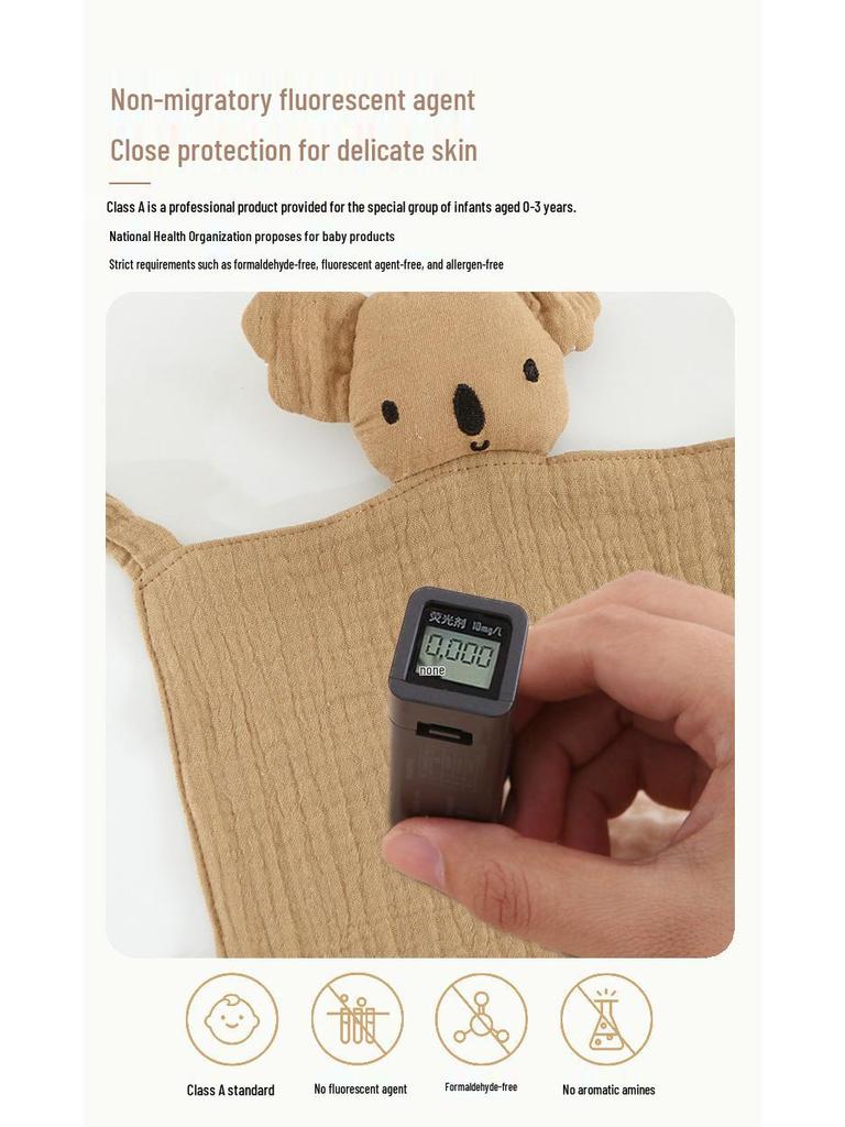 Baby Pure Cotton Comfort Blanket & Doll - Little Rabbit Crinkle Toy