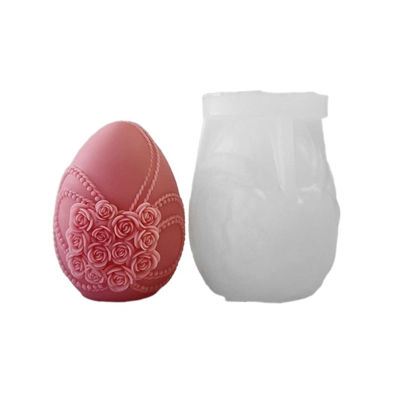 

Carved Easter Eggs Silicone Mold Handmade Wax Candle Mould Durable Epoxy Resin Moulds Festive Candles Casting Molds