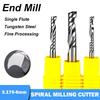 Single Flute Milling Cutter 3.175/4/6mm Shank Spiral Endmill New End Mill
