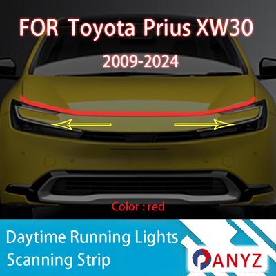 FOR Toyota Prius 2009-2024 New Upgrade LED Daytime Running Light Scan Starting Car Hood DRL Guide Decorative Ambient Lamp 12V