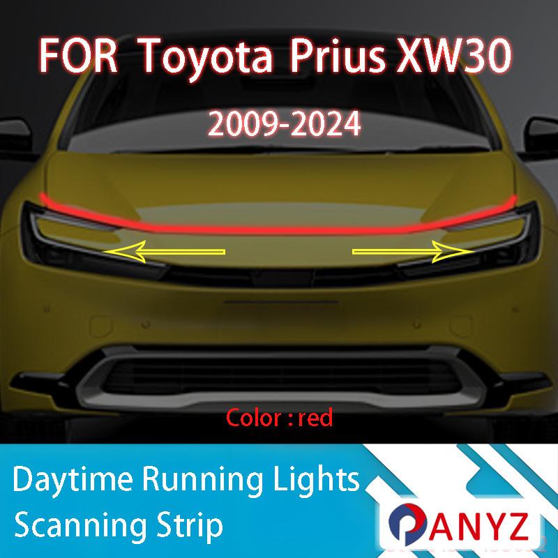 FOR Toyota Prius 2009-2024 New upgrade LED Daytime Running Light Scan Starting Car Hood DRL Guide Decorative Ambient Lamp 12V