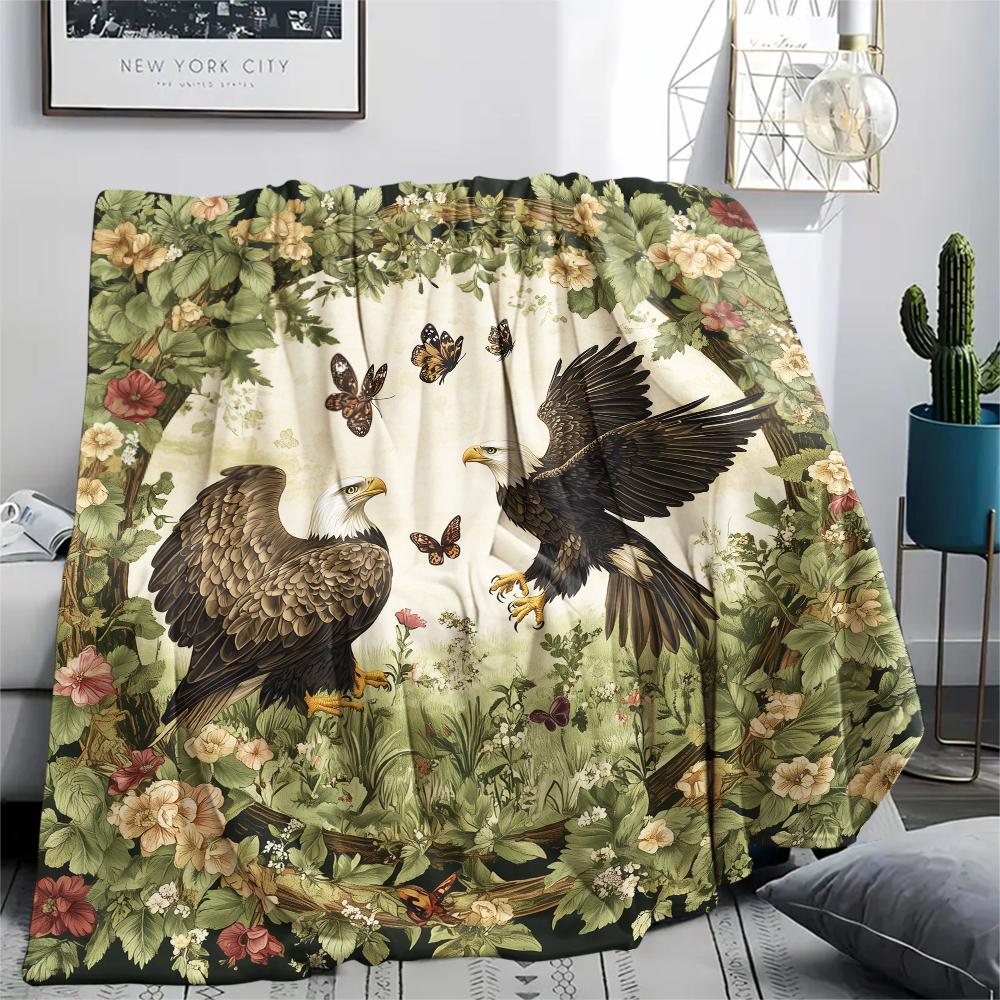 

Two Eagles,pattern Flannel Blanket, High quality Comfortable for All Seasons, Home Decor, Warmth and Comfort, Perfect for Gifts. 80cm x 120cm