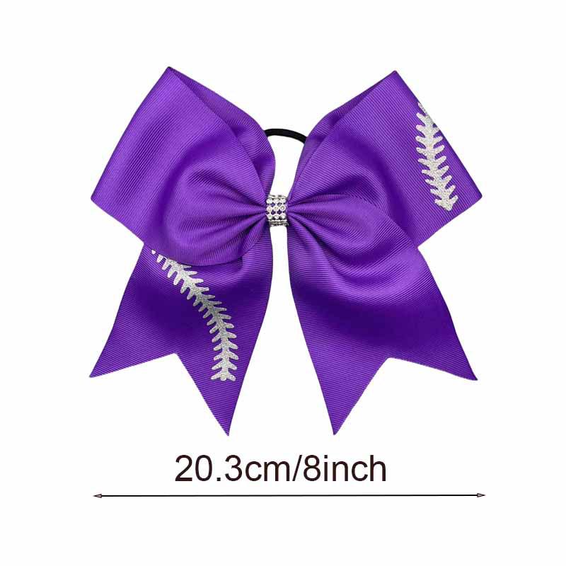 Cheerleader Bow Rhinestone Hair Tie - Olive Branch Design