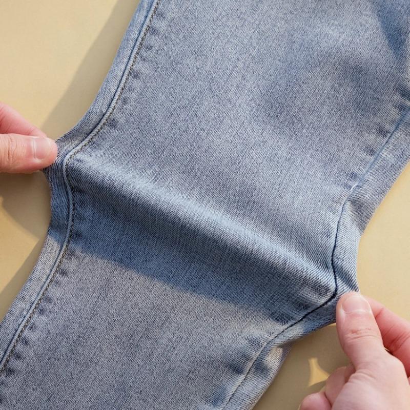 Stretch Jeans s dvojitým zapínáním na malé nohy Slim Slim Pencil Kalhoty