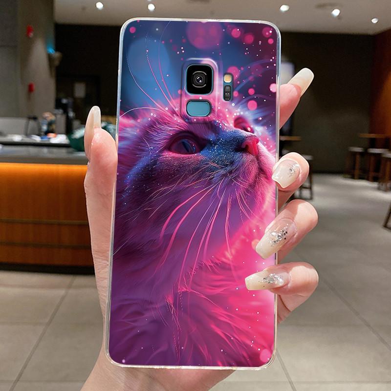 Casing For Samsung Galaxy S9 Case Samsung S9 Plus S9+ Back Cover Aesthetic Fashion Cute Cat Soft Silicone Transparent Phone Case