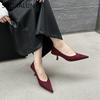 Fashion SUOJIALUN 2024 Autumn Pointed Toe Women Sexy Shallow Slip On Pumps Shoes Fashion Thin High Heel Ladies Elegant Dress Boat Shoes