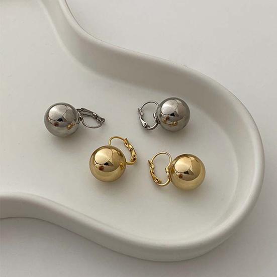 1 Pair Ball Dangle Earrings for Women, Metal Round Ball Drop Earrings, Sliver Gold Plated Jewelry Gifts