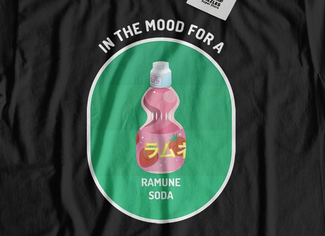 

Unisex Funny Ramune Soda T-Shirt Marble Stopper Japanese Bottle Gifts S