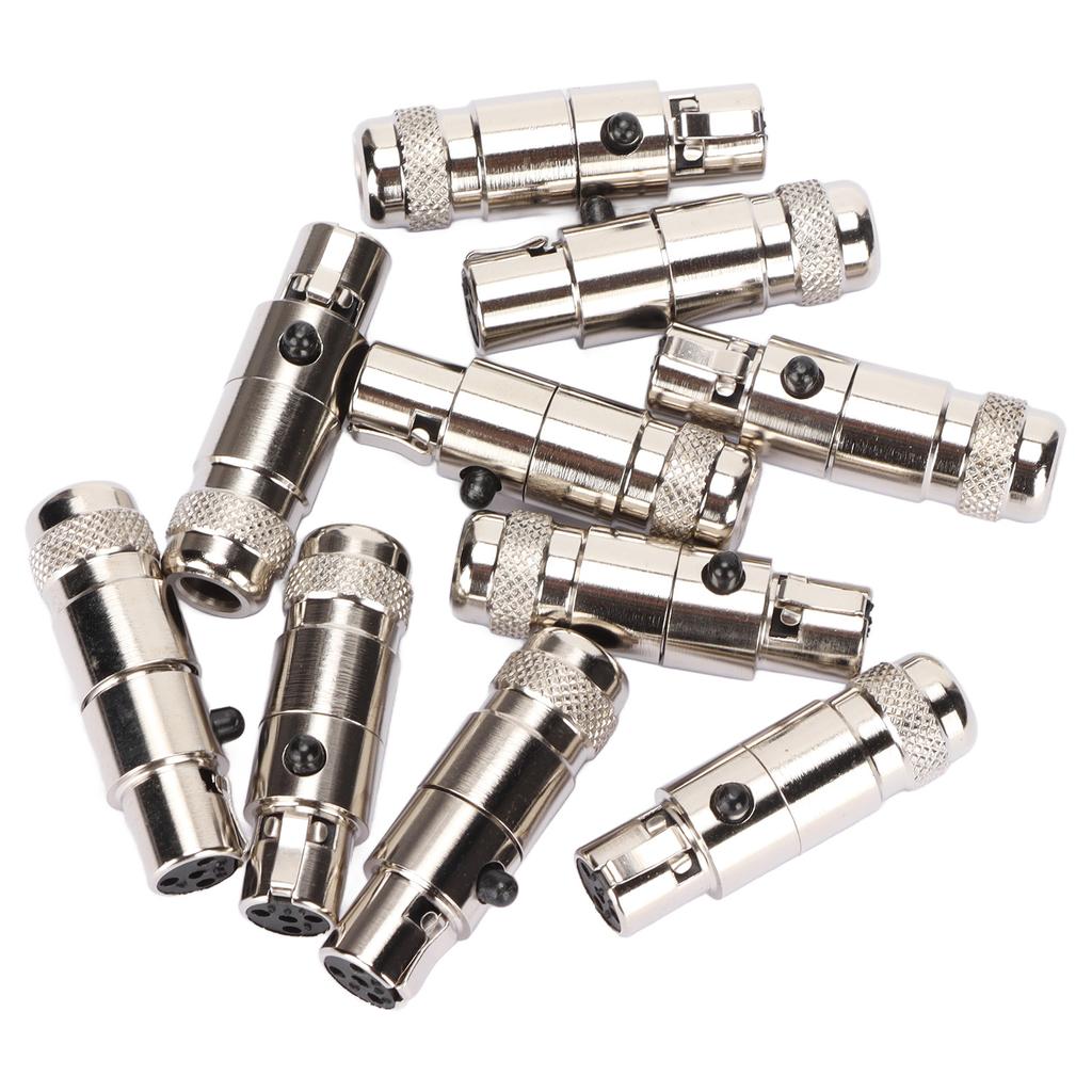 4 Pin XLR Female Connectors Noise Reduction Compact 4 Cores XLR Female Plug for Stereo Microphone Cables