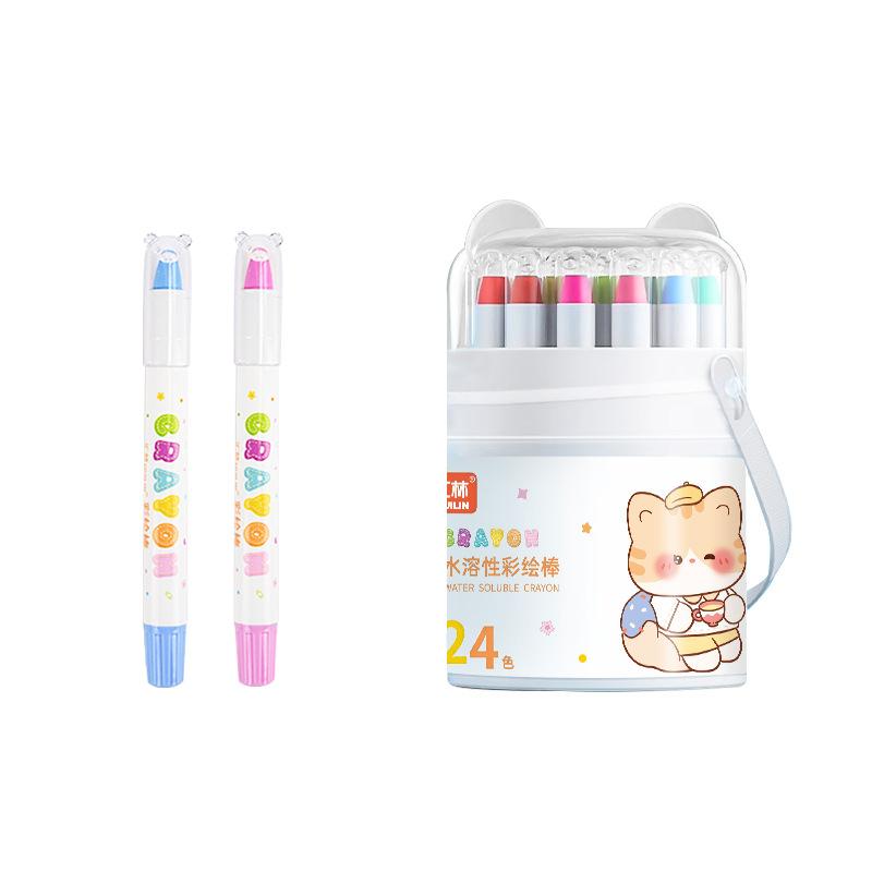 

24 Colors Twistable Crayons Washable Smooth Texture Mater Soluble Crayon Easy To Clean for Coloring DIY Art Stationery