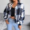 Autumn and Winter Plaid Lantern Long Sleeve Tweed Jacket