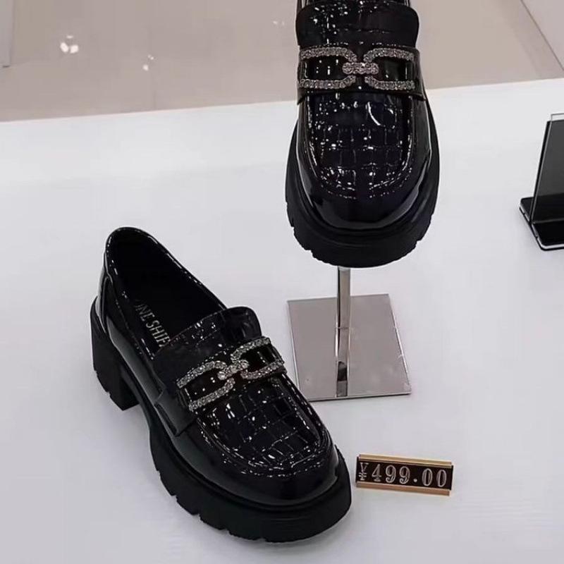 British style women's 2025 new spring and autumn popular square heels children's super fire black EVA fisherman shoes