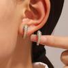 European Goldplated Style American Snakeshaped Titanium Steel Zircon Earrings For Women