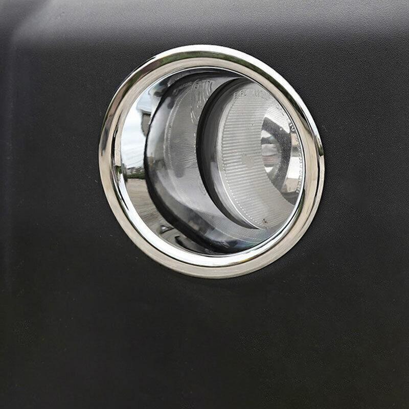 For Jeep Wrangler JK 07-2017 Bright Chrome Front Bumper Fog Light Ring Trim