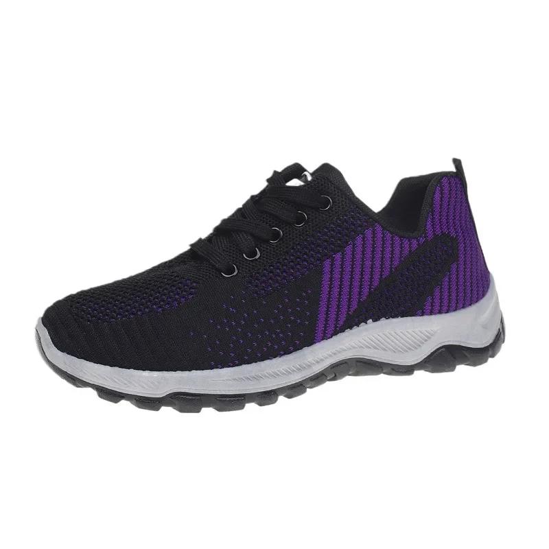 fashion Ladies Shoes 2024 Hot Sale Lace-up Women's Vulcanize Shoes Fashion Color Matching Ladies Casual Shoes New Light Mesh Sneakers