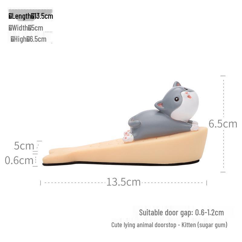 Cute Animal Resin Door Stopper: Creative Anti-Collision Door Blocker Ornament for Living Rooms