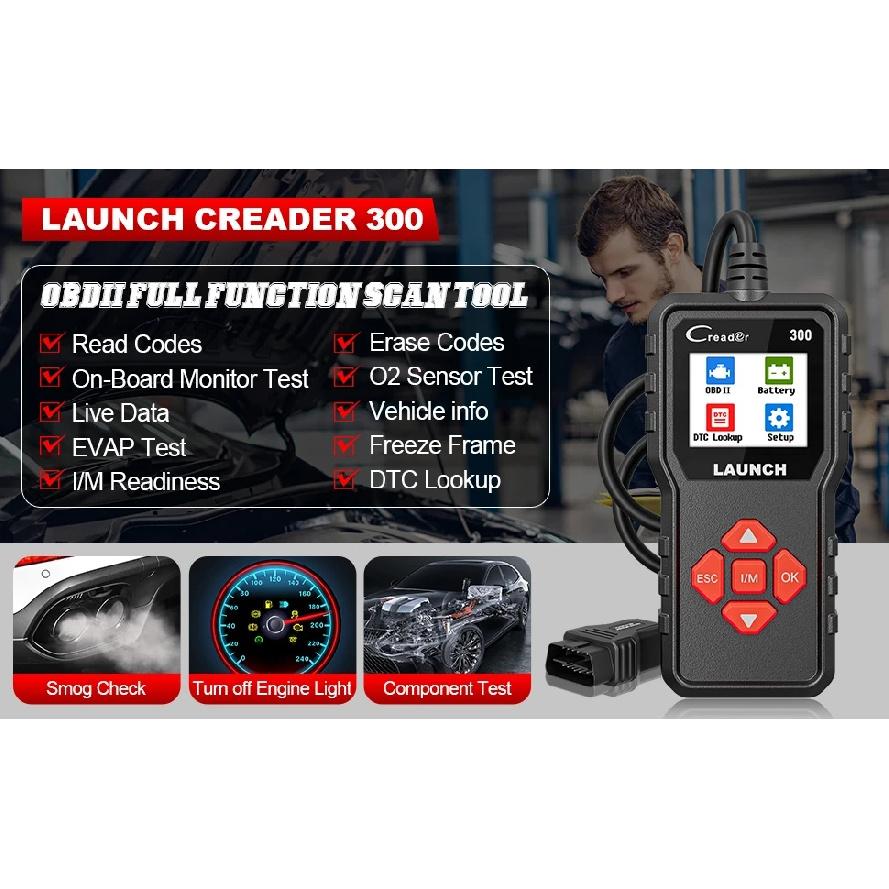 LAUNCH X431 CR300 OBD2 SCANNER CAN Auto Code Reader Diagnostic Tools I/M Engine Battery Tester Lifetime Free Update