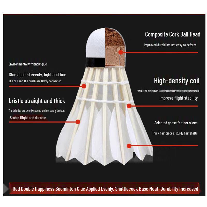 Red Double Happiness Badminton Shuttlecocks
