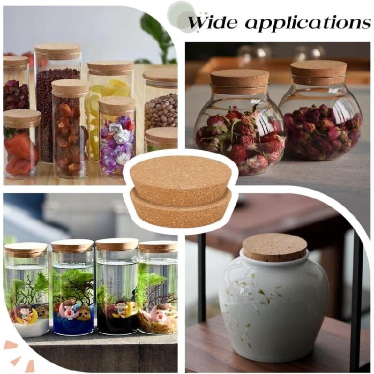 2Pcs Cork Bottle Stoppers Tapered Cork Plugs Cork Canning Jar Lids Wood Tapered Cork Plugs Wooden Home Brewing