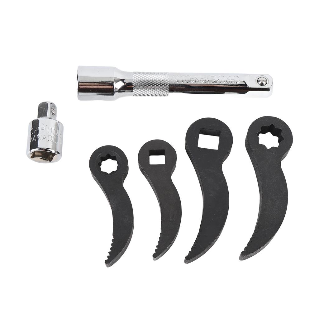 Crowbar Adapter Head Tool Set 1 2in 3 8in Double Square and Square Pry Bars Adapter Head and Extension Rod with Storage