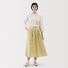 MUJI Women's Hemp Cotton Easy Long Skirt, BE1VBA5S, Yellow, Size L