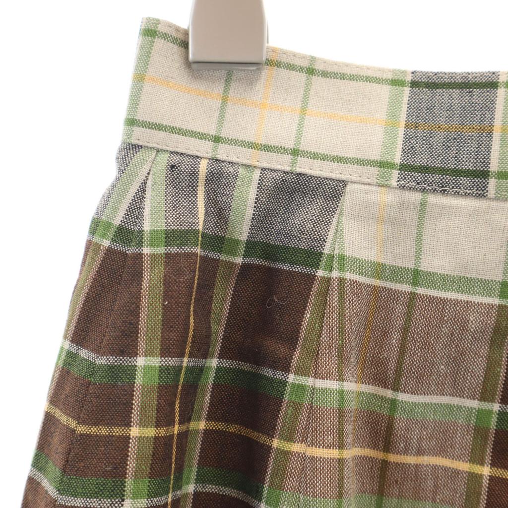 unused Burberrys 90s Linen Blend Old Check Pattern Mimole length Tight Skirt Women Used