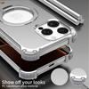 For iPhone 15 Pro Case PC + Metal Boardless Phone Back Cover with Kickstand