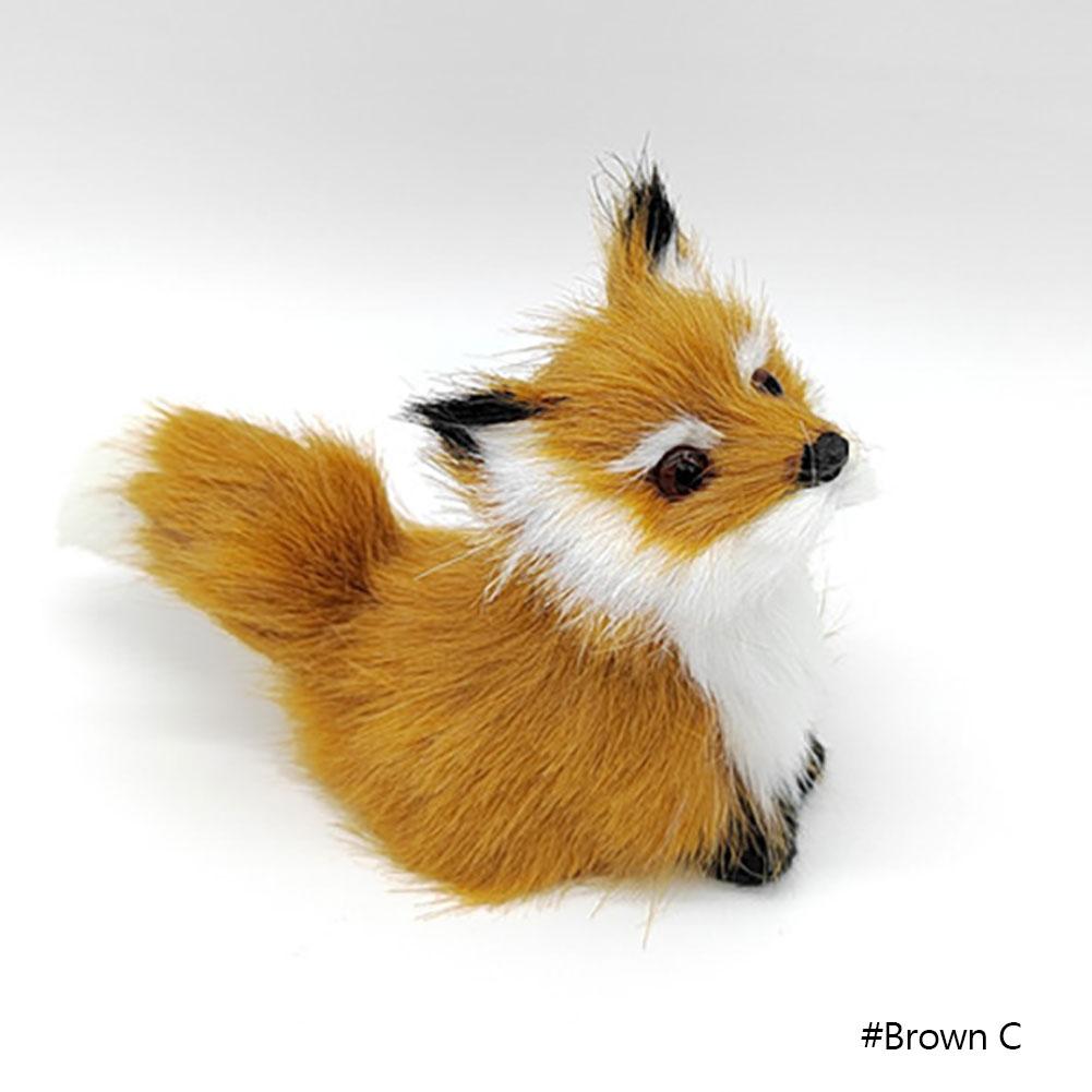 Simulation Mini Fox Model Cute Imitation Fox Ornaments Christmas Gift Children Birthday Gifts Home Decoration Figures Craft