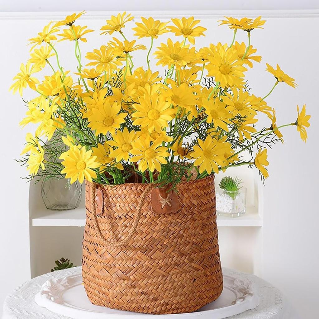 5 Köpfe Künstliche Blume Kamille Simulation kleine Gänseblümchen Hochzeit Zuhause Festival Vase DIY Fotografie Dekoration Requisiten Tisch