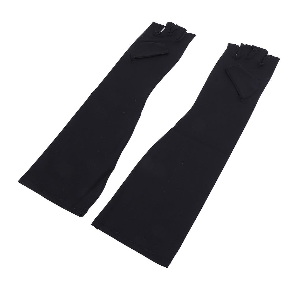 1 Pair Long Copper Gloves Fingerless Breathable Soft Copper Long Compression Gloves Copper Arm Sleeve for Men Women