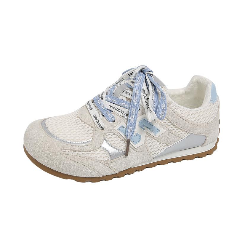 New Mesh Blue 2025 Summer Breathable Retro German Training Shoes Women's Super Fire Casual Platform Sports Forrest Gump Board Shoes