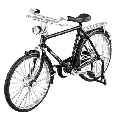 SALUDABLE Retro Alloy Scale Bicycle Miniature Model Figure Single 1/10 (Black, Item)