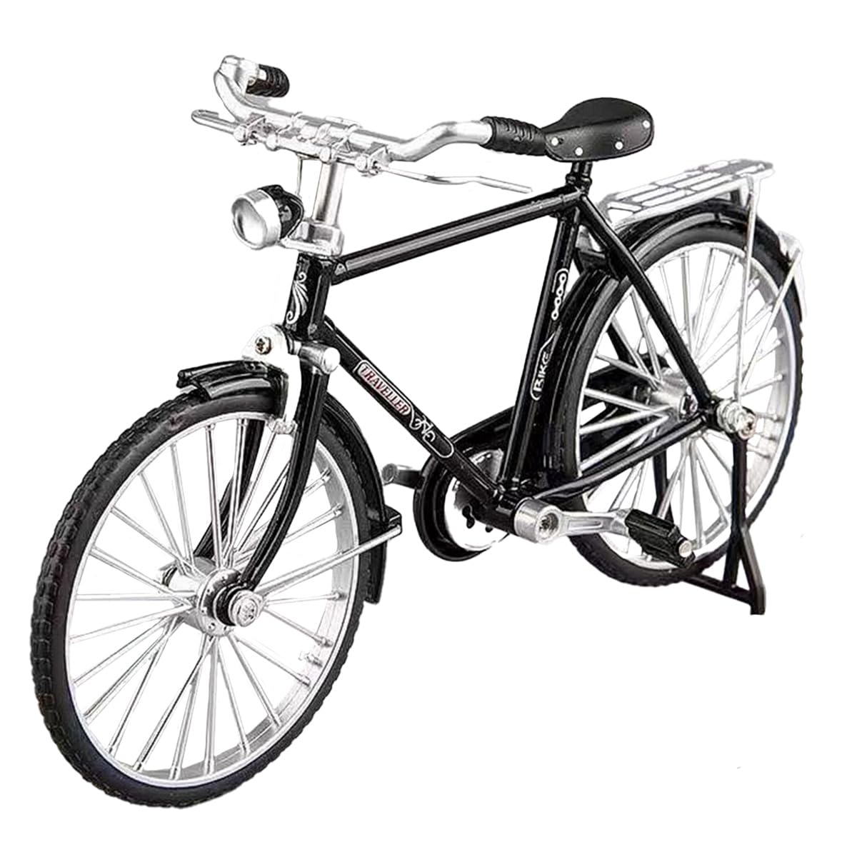 SALUDABLE Bicycle Miniature Finished Model Bike Figure Retro Alloy 110 (Black, Single Item)