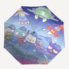1pc Thunderbirds Hapidanbui Automatic Folding Umbrella - Portable 3-Fold Design with 8-Bone Iron Frame, Perfect for Outdoor Use, Festive Gifts, Travel