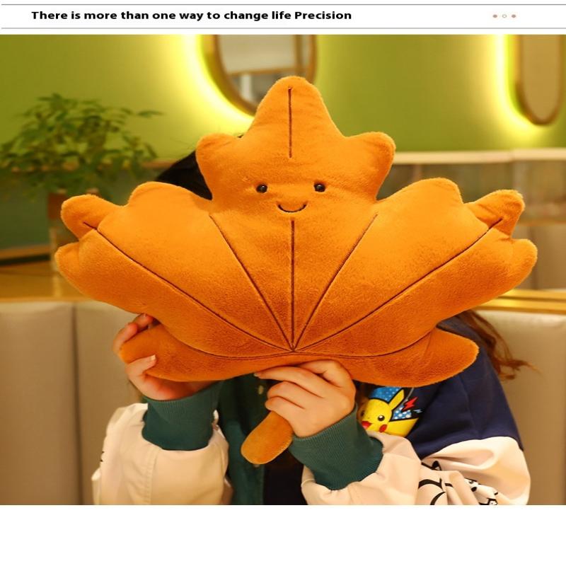 Simulation Leaves Plush Hug Pillow Cartoon Maple Leaves Soft Stuffed Plant Soft Plushies Kids Toys For Girls Home Decor