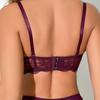 Sexy Lace Push-up Padded Bra Set Breathable and Comfortable Panties Anti-sagging and Side Boob Support Underwear