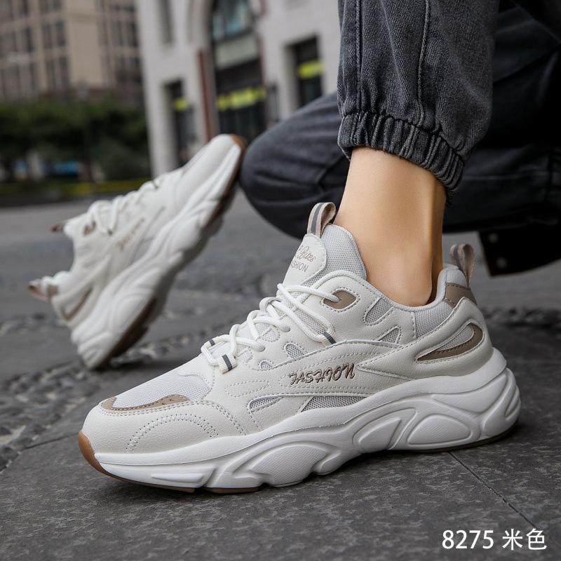 Four Seasons Trend Fashion Versatile Casual Shoes Comfortable Soft Sole Running Shoes High Quality Men's Platform Daddy Trendy Shoes