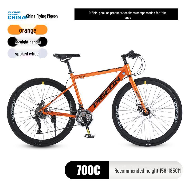 700C Road Bike with Spoke Wheel: Unisex Mountain Bicycle with Variable Speed