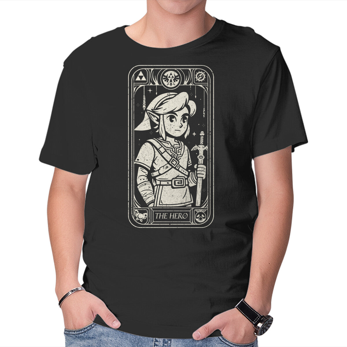 Unisex Crew Neck T-Shirt The New Tarot Hero Graphic Short Sleeve Casual Tee XXXXL