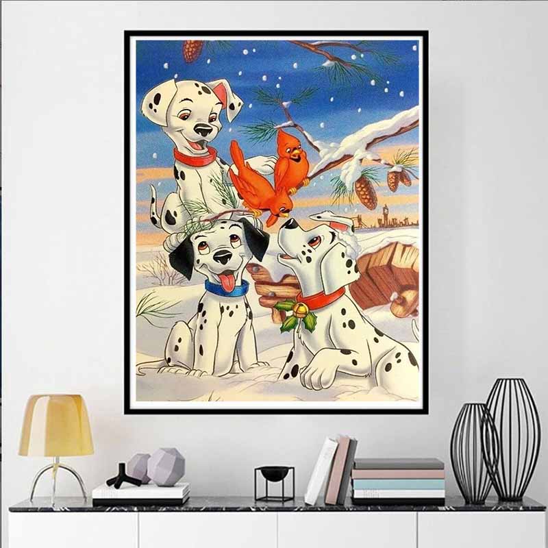 Disney Diamond Painting 5D Dalmatian  Winter Healing Illustration Cartoon Movie Cross Stitch Embroidery Handmade Gift Home Decor