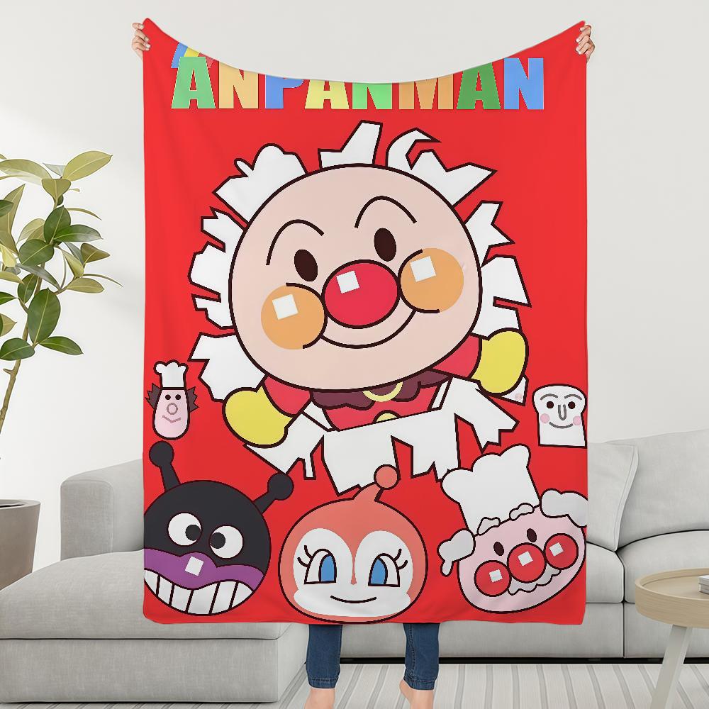 Blanket Throw Cute Cartoon Super A-AnpanmanS-ES Cosy Plush Living Room Sofa Couch Childish Birthday Gifts