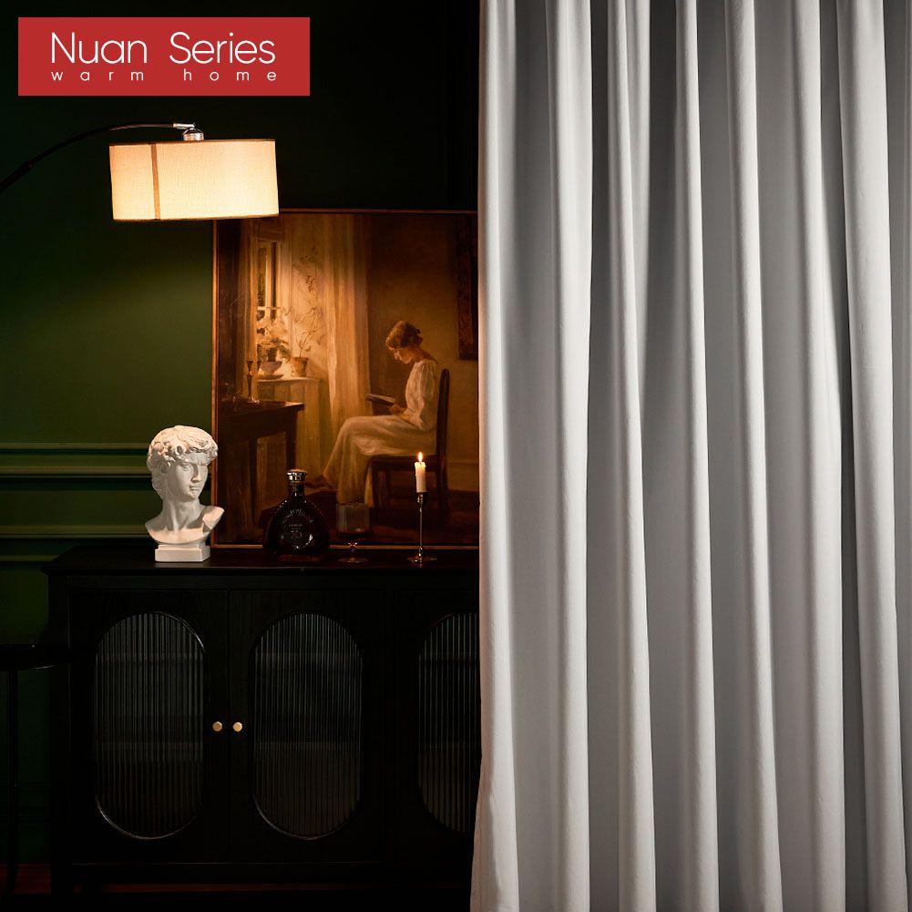 1PC Nuan Series 100% Blackout Versatile Solid Color Insulated Thick Curtains for Bedroom Living Room Balcony Window Home Decor