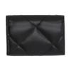 Tory Burch Quilted Metallic Floral Decoration Leather Card Holder Women Accessories Black 165050-001