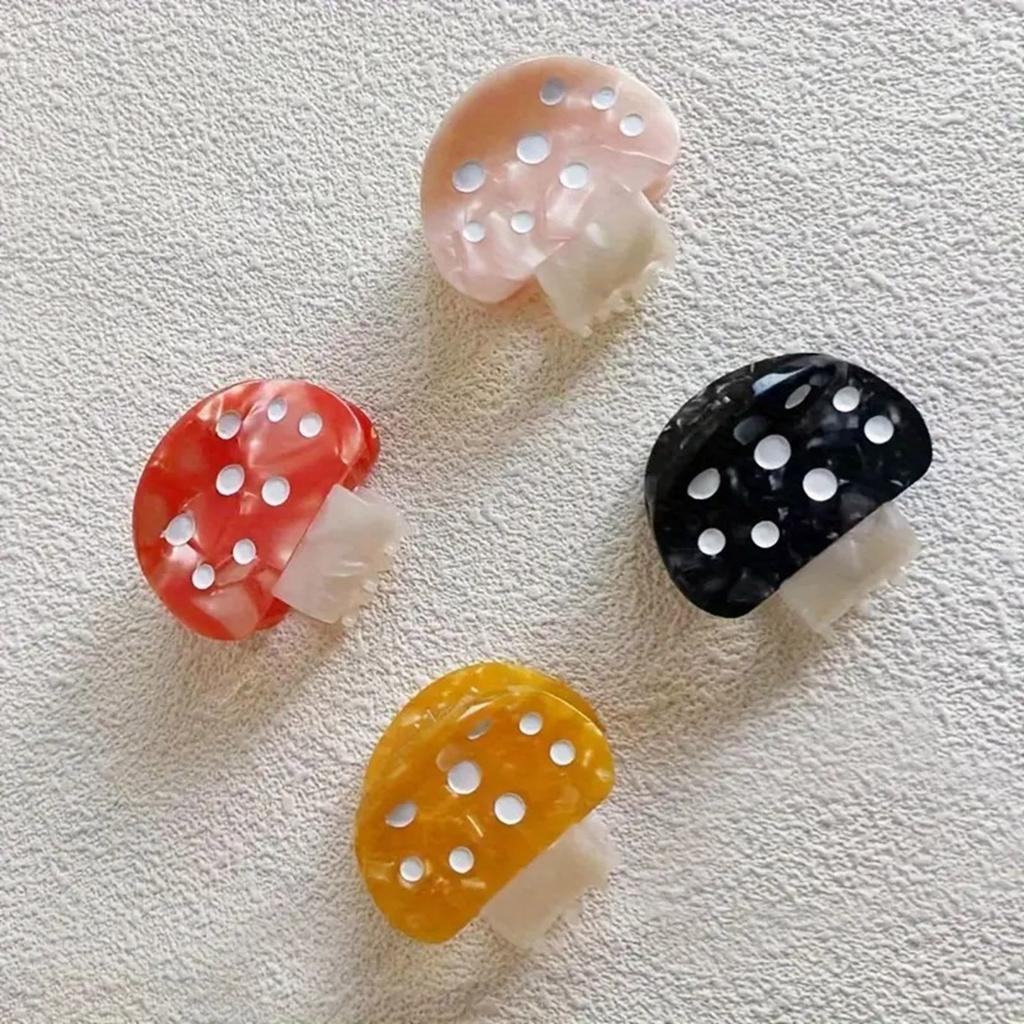 Small Mushroom Hair Claw for Female Girl Acetic Hair Clamp Nonslip Braid Ponytail Holder Fashion Hair Shaping Ornament