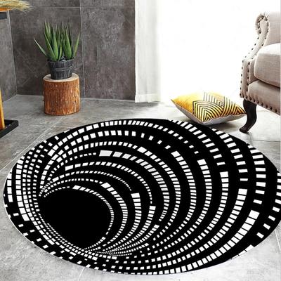3D Optische Täuschung Muster Teppich Spiral Wirbel Design Wohnzimmer Matte Modern Kreative Heimdekoration Rutschfester Teppich Mehrere Größen