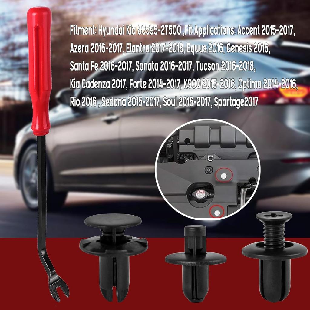 Xislet 120Pcs Fender Liner Push-Type Retainer Clip Fastener Compatible With Hyundai Kia Models Replace 86595-2T500, 86590-28000, 86155-2H100 - Bumper